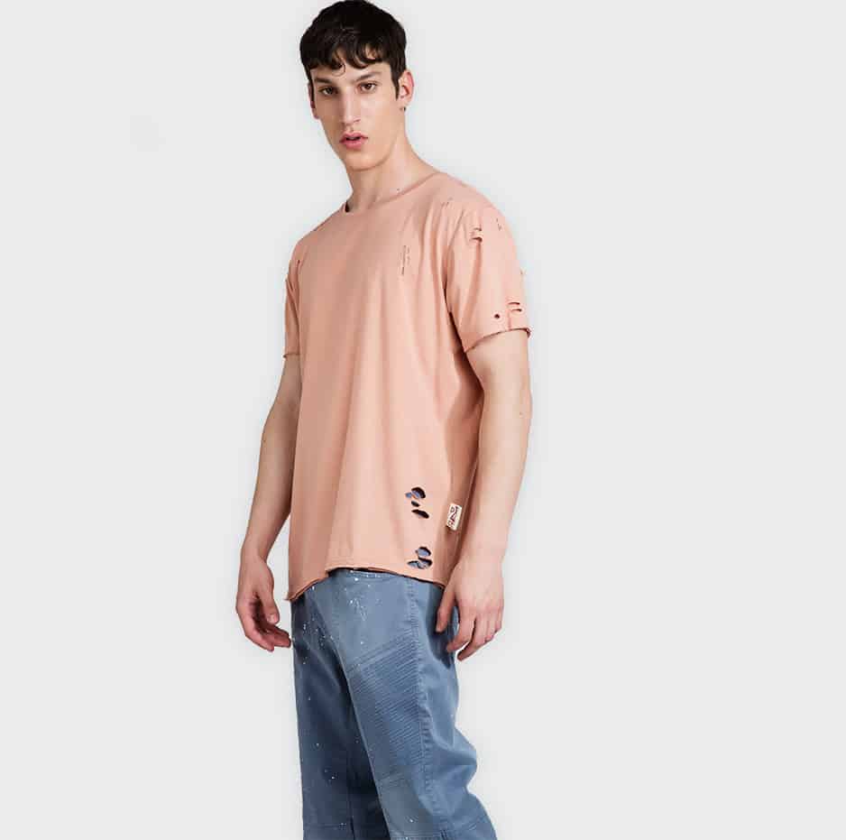 Asymmetrical t-shirt with lazer cuts