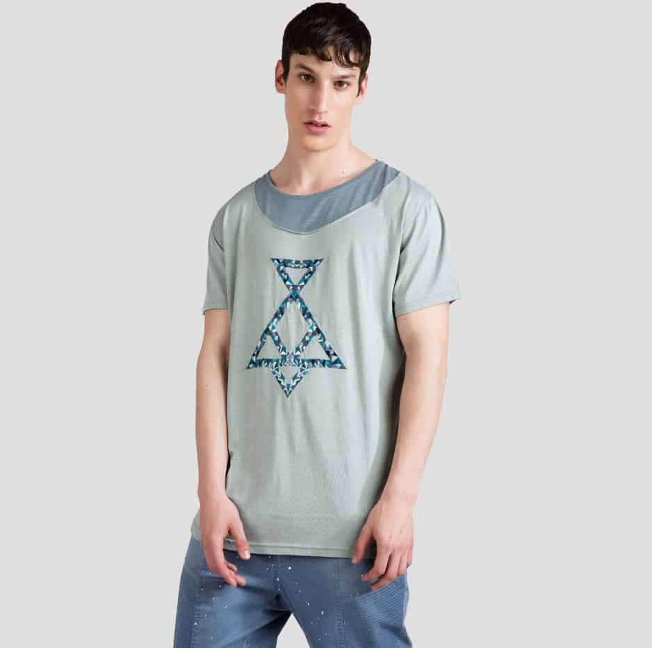 Double neck t-shirt with P/COC embroidery