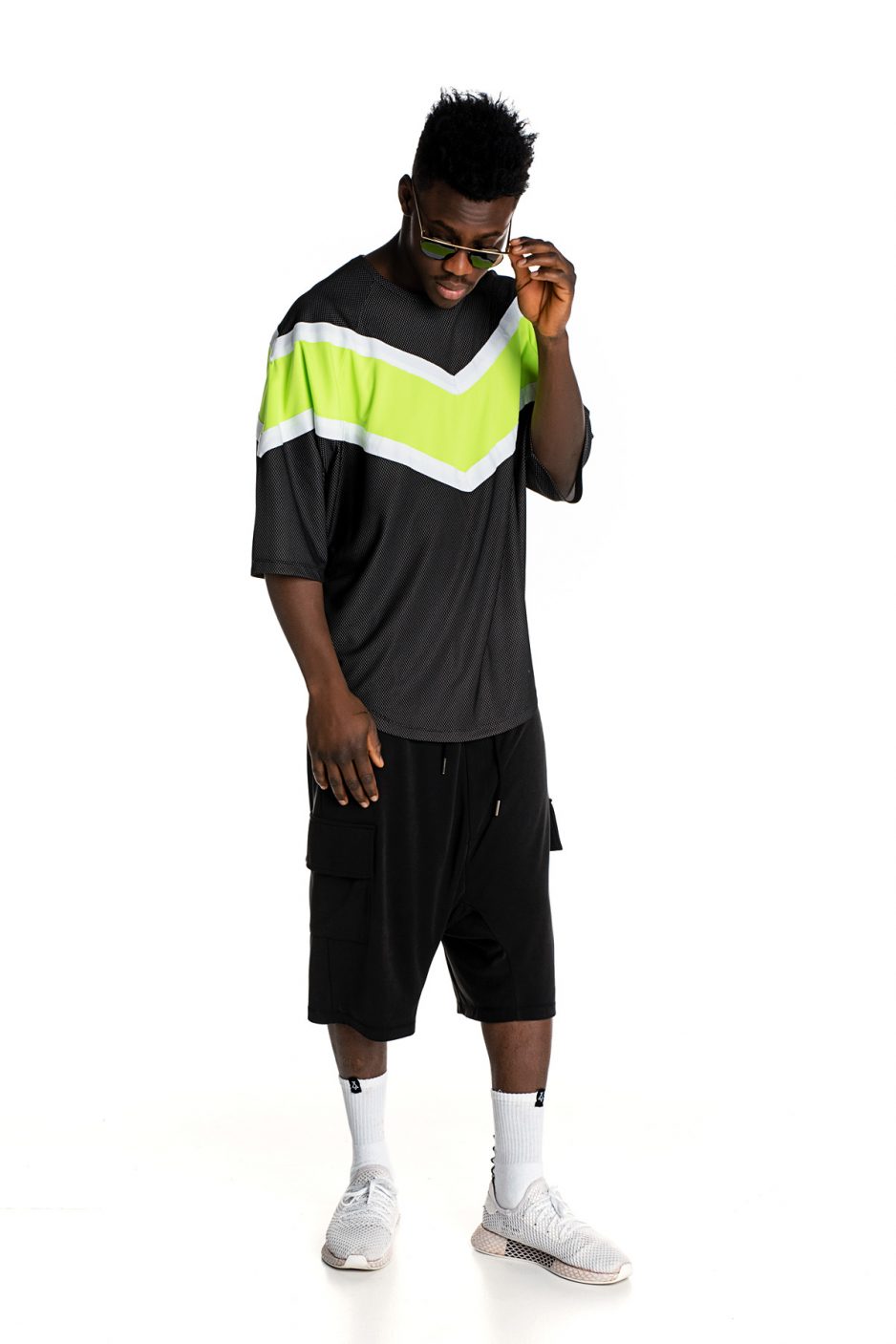 Wide t-shirt with neon details